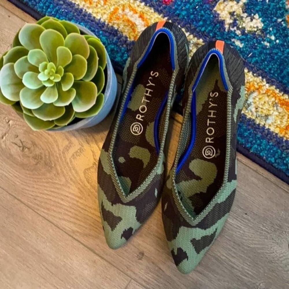 Rothys The Point Camuflaje Green Size 6.5 Woman’s… - image 6